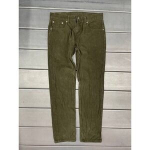 Levis 502 Pants Mens Size 30x32 Green Corduroy Tapered Stretch